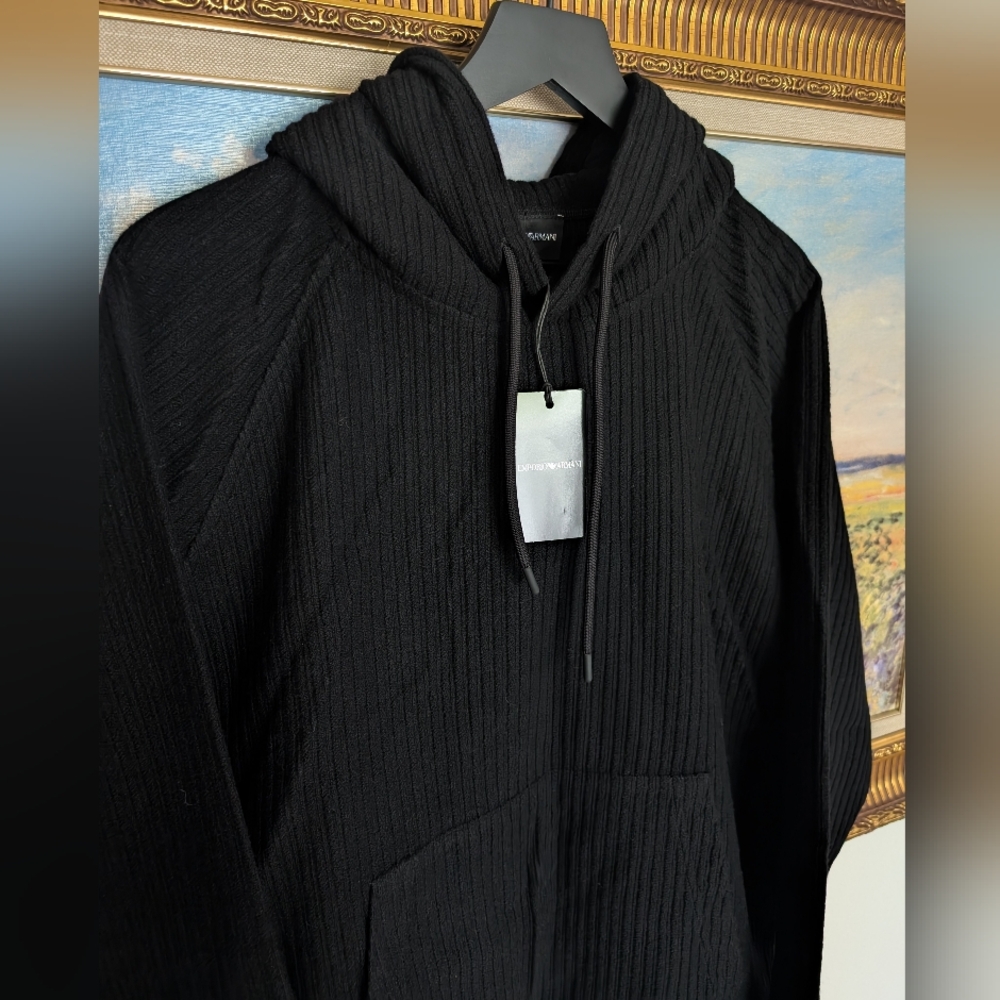 Emporio Armani Wool Jacquard Hoodie